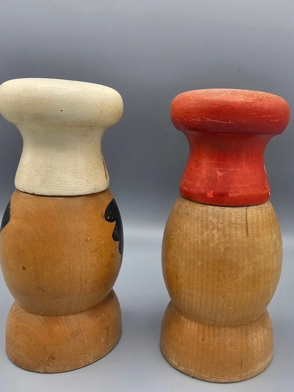 Vintage Wooden Chef and Baker Salt and Pepper Shakers